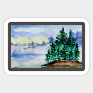 Christmas trees landscape Sticker